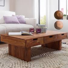 Finden sie ihre einrichtung, von schlafzimmer bis wohnzimmer. Finebuy Couchtisch Massivholz Design Wohnzimmer Tisch 110 X 60 Cm Mit 6 Schubladen Landhaus Stil Holztisch