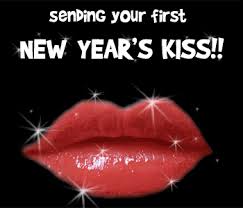 Happy new year's eve gif. Sendingyourfirstnewyearskisslipssparkle Happy New Year Animation New Year S Kiss New Year Gif
