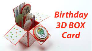 Take some card making classes at your local craft store to increase your knowledge and design levels. 3d Birthday Card Handmade Unique Pop Up Box Bday Card Making
