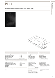 Plate power rating (ø, mm/ w). Pi 11 Bora Glass Ceramic Induction Cooktop With 2 Cooking Zones Manualzz
