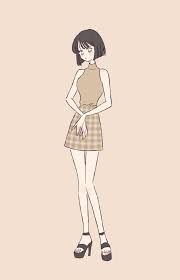 たなか 画集発売中 on twitter ノースリーブハイネック in 2021 cute art styles girls cartoon art anime art girl