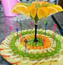 Little Toothpick Umbrellas Instead Of Those Shape Sticks Centerpiece Food Garnishes Fruit Buffet Fruit Creations