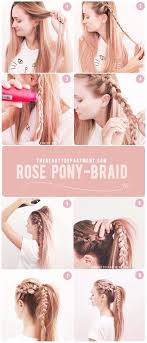 Support us on patreon www.patreon.com/lizasbraids. Rose Pony Braid Hair Styles Long Hair Styles Elegant Hairstyles