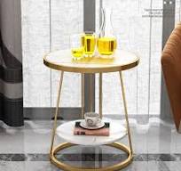 ZENY896V Table Basse Balcon de marbre Moderne Rond Basse Table Table canapé  Armoire Armoire Petite Table de Coin lumière de Luxe Salle de Salon Rock ...