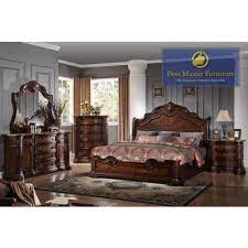 Mariano Furniture B1003 Walnut 6 Piece Queen Panel Bedroom Set Bmb1003 Q 6set 5 Piece Bedroom Set Bedroom Set King Bedroom Sets