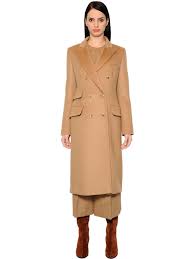 Cettire max mara the cube double breasted belted coat. Max Mara Synthetic Double Breasted Camel Coat In Natural Lyst