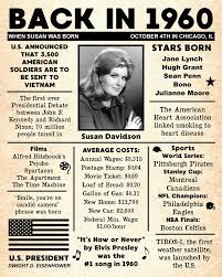 Personalized 60th Birthday Newspaper Poster 1960 Facts Digital Or Printed In 2020 60th Birthday Ideas For Dad 60th Birthday Ideas For Mom 60th Birthday