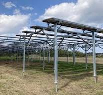 太陽光発電架台# #高耐食性鋼架台# お客様から藤棚式ソーラー ...