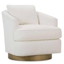 Lucrezia Modern Classic White Upholstered Gold Brass Base Swivel Arm Chair Swivel Armchair White Swivel Chairs Armchair