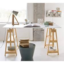 Bureau Treteaux Pin Massif Jimi Bureau Treteau Treteaux Design Bureau Architecte