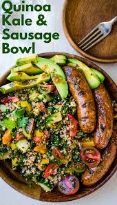 Scallop Recipes Vegetarian Recipes Squash Recipes Breakfast Recipes Leftover Turkey Recipes C In 2020 Sausage Salad Recipe Kale Quinoa Salad Summer Salad Recipes