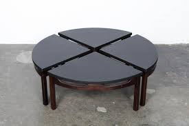 Coffee tables are typically rectangular, the long edge should run over the length of a sofa. Midcentury Four Piece Walnut And Leather Coffee Table Usa 1960s At 1stdibs