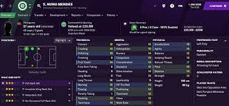 Maybe you would like to learn more about one of these? Portuguese Wonderkid Nuno Mendes Develops Into An Elite Full Back In Fm21 Fm Blog