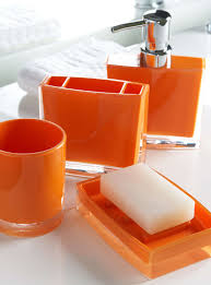 Minimalist Tonic Orange Acrylic Accessories Orange Bathrooms Orange Bathroom Accessories Orange Bathroom Decor