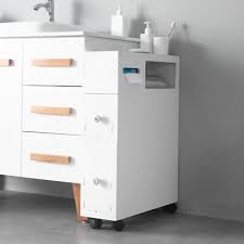 Modern Floor Cabinet Bathroom Storage Gap Rack Drawer Storage Shelf Slide White Bathroom Storage Storage Shelves Tall Bathroom Storage