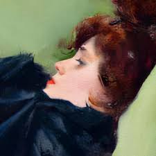 Decadent Young Woman Printable Digital Print // Ramon Casas High Res Image  Download Wall Art Painting