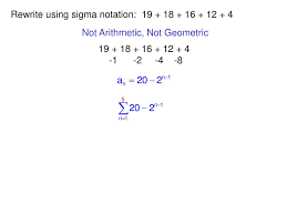 This shortened way of indicating a sum is a great way to use this symbol. Sigma Notation Ppt Download