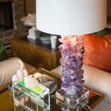 Times Two Design Amethyst Crystal Table Lamp Base Zinc Door Crystal Lamp Crystal Decor Make A Lamp