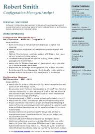 configuration manager resume samples