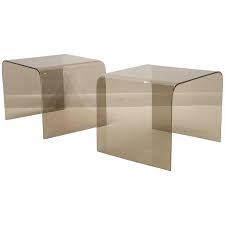 Pair Of Pace Collection Glass Side Tables Glass Side Tables Table Side Table