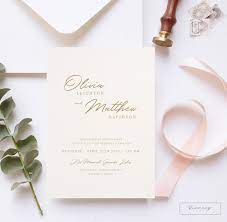Gold Wedding Invitation Template Gold Wedding Suite Elegant Etsy Wedding Invitations Wedding Invitation Templates Wedding Invitation Sets