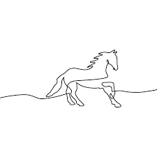 Horse Silhouette Animal Illustration Black White Running Nature Wild Stallion Vector Isolated Pony Animals Continuous Line Drawing Horse Drawings Line Drawing