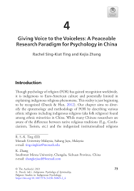 When muslims pray to god it isn't just an act of worship. Pdf Giving Voice To The Voiceless A Peaceable Research Paradigm For Psychology In China