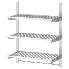 How are ikea shelves mount to the wall? Kungsfors Suspension Rail W Shelves And Rail Stainless Steel Ikea