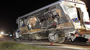 Vehicles are piled up after a fatal crash on interstate 35 near fort worth, texas on feb. Bus Crash Kills Four Texas College Softball Teammates