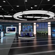 Tv Virtual Stage News Room Studio 027 3d Model Virtual Studio Tv Set Design Studio