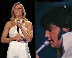 Helene Fischer brought the king back to life when she performed a stunning  duet of "Just Pretend" alongside footage of Elvis Presley. The duet is  actually breathtakingly beautiful and their voices complement