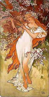 It was originally a nickname for someone very important, mostly from noble families and the political class. Spring By Alphonse Mucha