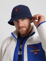 Navy blue ralph lauren bucket hat outlet