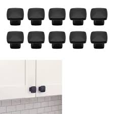 Call a professional brass hardware is an easy upgrade that will instantly make your black kitchen cabinets feel elevated. 10 Pack Matte Flat Black Cabinet Hardware Modern Farmhouse Kitchen Bath Drawer Door Square Deco Knob 1 25 Diameter Greydock Com