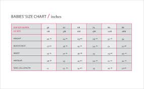 sample baby size chart 7 documents in word pdf