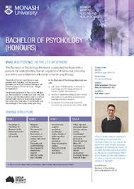 At this level, students will be exposed to basic knowledge of psychology. Bachelor Of Psychology Honours Study At Monash