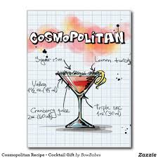 Cosmopolitan Recipe Cocktail Gift Postcard Zazzle Com In 2020 Cosmopolitan Recipe Cosmopolitan Cocktail Recipes Cocktail Gifts