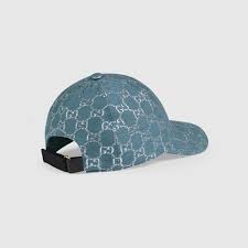 GG Lamé Baseball Hat In Light Blue & White | GUCCI® FI