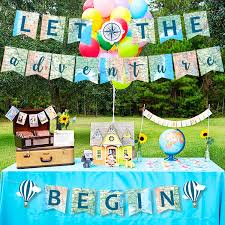 A 20s themed birthday celebration. The Adventure Begin Banner Travel Themed Party Supplies Birthday Graduation Retirement Farewell Adventure Party Decor Toys Games Banners