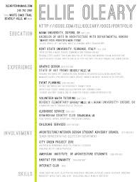 architecture student resume examples