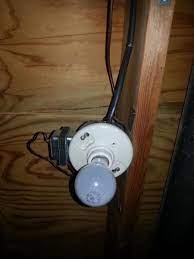 Inspecting the wiring requires disconnecting the retaining screws that connect the fan to the mounting bracket in the ceiling and lowering the fan a few inches. Basement Overhead Light Not Working Doityourself Com Community Forums