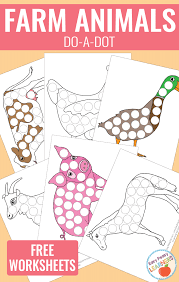 All bingo dauber activities dltk's educational activities for kids alphabet coloring pages: Free Farm Animals Do A Dot Printables Easy Peasy Learners