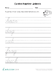 Trace the cursive letters of the alphabet, lower and upper case keywords: Cursive Practice Printable Worksheets Education Com