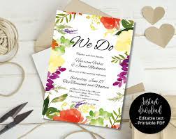 Printable Diy Wedding Invite Wedding Invitation Template Etsy Wedding Invitation Templates Wedding Invitations Printable Templates Wedding Invitations Diy