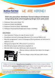 Dunia kerja adalah dunia yang saling berkaitan satu sama lain. Kimia Farma On Twitter Infoloker Lowongan Kerja Pt Kimia Farma Trading And Distribution Posisi 1 Pelaksana Tata Usaha 2 Salesman 3 Pelaksana Hantaran 4 Pelaksana Penyimpanan Pengeluaran Link Pendaftaran Https T Co B399y9bp1l Batas Pendaftaran 7