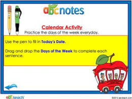 Days Of The Week Daily Calendar Promethean Flipchart