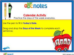 days of the week daily calendar promethean flipchart