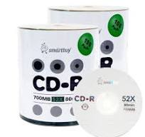 200 Pack Smartbuy 52X CD-R 700MB 80Min Logo (Non-Printable) Data Blank  Media Recordable Disc