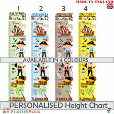 details about height chart nursery wall stickers personalised pirate for boys kids childrens