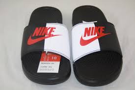 Black And White Nike Sandals New Nike Benassi Jdi Men S Black Game Red White 343880 006 Slide Sandals Ebay Nike Benassi Nike Slides Mens Nike Slippers